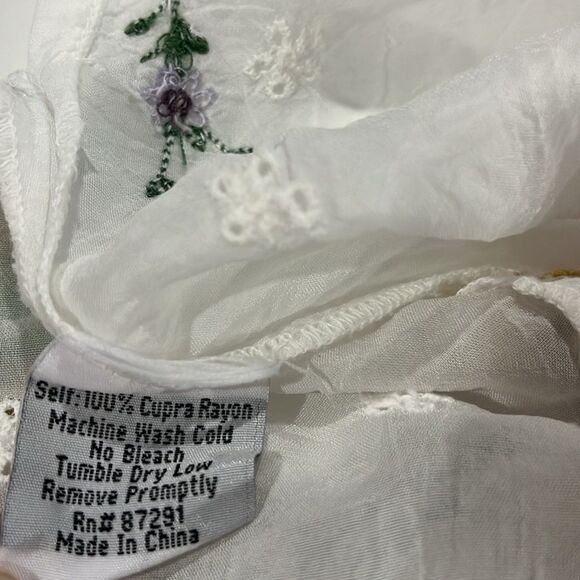 Johnny Was Embroidered Flora‎ Boho Blouse Top Shirt - Women’s Size XS (runs big) - Picture 5 of 6